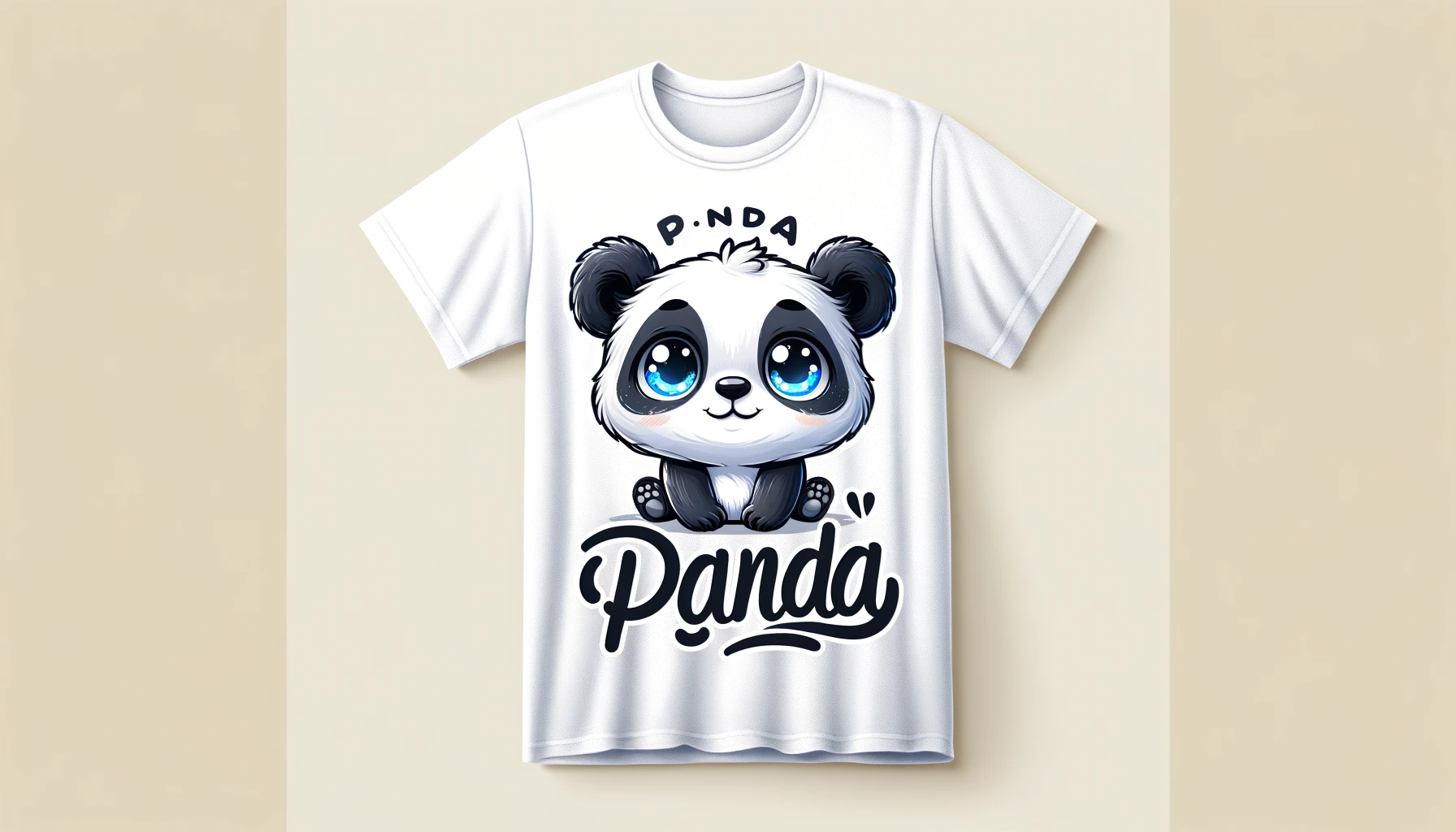 パンダのオリジナルTシャツのイラスト写真